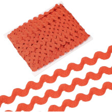 13 Yard Rick Rack Trim Ribbon, 5mm Wave Sewing Bending Fringe Trim Wave Ribbon Trim for Sewing DIY Clothes Wrapping Wedding Party Decoration, Red