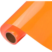 Fluorescent Orange Heat Transfer Vinyl, 10 Inch x 9.8ft Iron-on Vinyl Roll for Decal Cutting, Signs, Scrapbooking, DIY Craft, Home Decoration