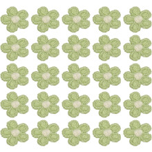 50 Pcs Mini Daisies Flower Sew on Patches, 0.6" Flower Appliques Patches Small Embroidered Floral Appliques Sew for Clothing Hats Bags Hair Accessorie