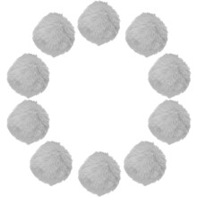 20Pcs Faux Fur Pom Pom Balls, 2.4 Inch Soft Fluffy Pompoms for Hats Keychains Scarves Gloves Bags Accessories, Light Gray