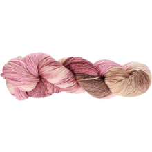 Wool Yarn, 4-Ply Wool Roving Luxurious and Soft Yarn Hand Dyed Yarn Fiber for Hand Knitting Crocheting, 100 Grams, 295 Yard (Gradient Pink-Brown-White
