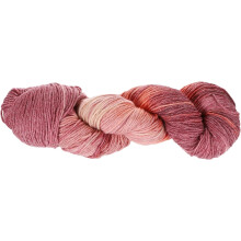 Wool Yarn, 4-Ply Wool Roving Luxurious and Soft Yarn Hand Dyed Yarn Fiber for Hand Knitting Crocheting, 100 Grams, 295 Yard (Gradient Purple-Pink-Oran