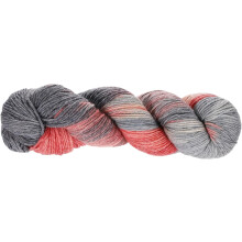 Wool Yarn, 4-Ply Wool Roving Luxurious and Soft Yarn Hand Dyed Yarn Fiber for Hand Knitting Crocheting, 100 Grams, 295 Yard (Gradient Gray-Beige-Red)