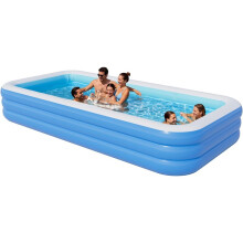 Inflatable Pool for Adults 142 x 71 x 21 Inch Extra Large Rectangular Family Swimming Pool Outdoor Garden Water Play