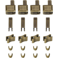 4Sets Zipper Repair Kits, #3 Retainer Box & Insertion Pins, Top & Bottom Stops, Slider Retainers for Bags Coats Zippers Replacing, Bronze Tone