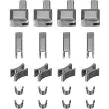 4Sets Zipper Repair Kits, #10 Retainer Box & Insertion Pins, Top & Bottom Stops, Slider Retainers for Bags Coats Zippers Replacing, Metallic Black