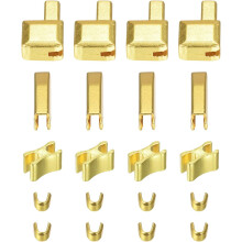 4Sets Zipper Repair Kits, #3 Retainer Box & Insertion Pins, Top & Bottom Stops, Slider Retainers for Bags Coats Zippers Replacing, Gold Tone