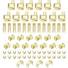 Zipper Repair Kits, #3 Metal Latch Slider Retainers Box & Insertion Pins & Top Bottom Stoppers for Bag Coat Zippers Replacing (69Pcs, Light Gold)