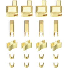 4Sets Zipper Repair Kits, #10 Retainer Box & Insertion Pins, Top & Bottom Stops, Slider Retainers for Bags Coats Zippers Replacing, Light Golden