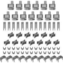 Zipper Repair Kits, #10 Metal Latch Slider Retainers Box & Insertion Pins & Top Bottom Stoppers for Bag Coat Zippers Replacing (75Pcs, Metallic Black)