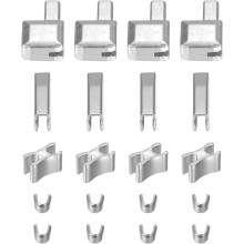 4Sets Zipper Repair Kits, #8 Retainer Box & Insertion Pins, Top & Bottom Stops, Slider Retainers for Bags Coats Zippers Replacing, Silver Tone