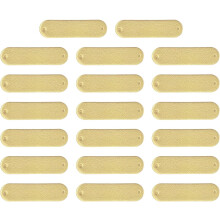 40Pcs Handmade Leather Label, PU Leather Sewing Embossed Tag Embellishment Crochet Tags for Clothing Hat Scarves DIY (45x12mm, Yellow)
