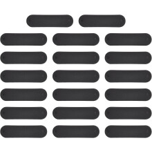 40Pcs Handmade Leather Label, PU Leather Sewing Embossed Tag Embellishment Crochet Tags for Clothing Hat Scarves DIY (45x12mm, Black)