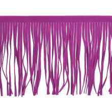 2 Yards 12 Inch Faux Suede PU Leather Fringe Trim Double Side Leather Sewing Tassel Fringes for DIY Sewing Dress Crafts Skirt Decoration, Purple