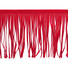 1 Yard 6 Inch PU Leather Suede Fringe Trim Double Side Leather Sewing Tassel Fringe for DIY Sewing Dress Crafts Skirt Decoration, Red