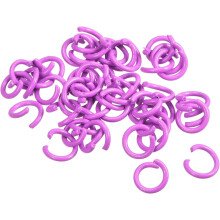 Open Jump Rings, 8mm Colorful O-Ring Connectors for DIY Crafts Jewelry Making, Carbon Steel, Purple, 100Pcs