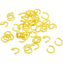 Open Jump Rings, 8mm Colorful O-Ring Connectors for DIY Crafts Jewelry Making, Carbon Steel, Yellow, 200Pcs