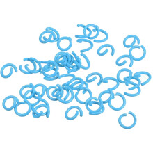 Open Jump Rings, 8mm Colorful O-Ring Connectors for DIY Crafts Jewelry Making, Carbon Steel, Blue, 100Pcs