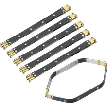 Metal Internal Flex Frames, 6Pcs 7.87"x0.55" Hexagon Lock Frame Kiss Lock Clasp Bag Frame Hardware Replacements for DIY Purse Handle Bag Making Sewing