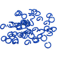 Open Jump Rings, 8mm Colorful O-Ring Connectors for DIY Craft Jewelry Making, Carbon Steel, Blue, 200Pcs