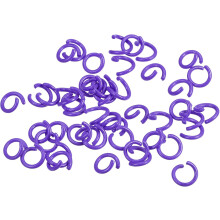 Open Jump Rings, 8mm Colorful O-Ring Connectors for DIY Crafts Jewelry Making, Carbon Steel, Dark Purple, 200Pcs