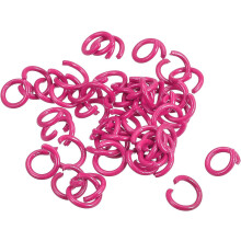 Open Jump Rings, 10mm Colorful O-Ring Connectors for DIY Crafts Jewelry Making, Carbon Steel, Rose Red, 100Pcs