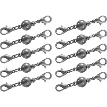 10Pcs Jewelry Clasps, Ball Clasps Locking Closures with Lobster Clasps for Bracelet Necklace Jewelry Making (8mm Black)