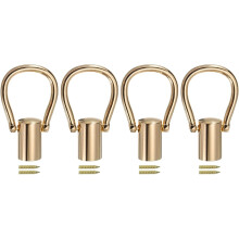 Cord End Cap, 4Pcs 13mm(0.51") End Cap Barrel Beads Terminators Cord Finding for Tassel Jewelry Making Bag Strap DIY, Gold Tone (58x36mm)