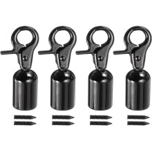 Cord End Cap, 4Pcs 13mm(0.51") End Cap Barrel Beads Terminators Cord Finding for Tassel Jewelry Making Bag Strap DIY, Black(53x25mm)