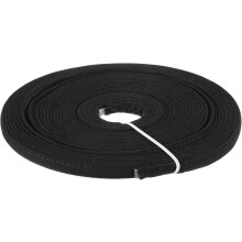 Boning for Sewing, 1Pcs 12 Yards 12mm - Polyester Cotton Covered Sew-Through Corset Boning for Wedding Dress, Bridal Gown (Black)