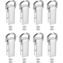 Bag Side Clip Buckle, 8Pcs 0.28" Metal Suspending Handbag Strap Chain Connector with D Ring for DIY, Purse Crossbody Shoulder (Silver Tone)