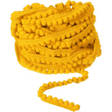 10 Yards Pom Pom Ball Fringe Trim, Ribbon Sewing Accessory DIY Crafts for Home Curtain Clothes Pillow Decoration (5mm, Gold)