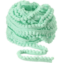 10 Yards Pom Pom Ball Fringe Trim, Ribbon Sewing Accessory DIY Crafts for Home Curtain Clothes Pillow Decoration (5mm, Mint Green)