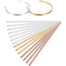 Bracelet Blanks - 1/4 x 6inch, 16 Pcs Bangle & Cuff Blanks in Stainless Steel for DIY Bracelet Jewelry Making, 3 Colors