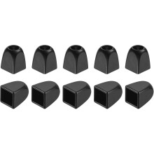 10Pcs Metal Bell Stopper, 4mm Square Cord Ends Lock Rope Fastener End Stoppers for Drawstring Lanyard Backpack Bag DIY, Black