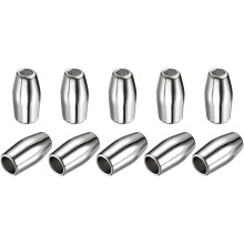 10Pcs Metal Bell Stopper, 3.7mm Conical Cord Ends Lock Rope Fastener End Stoppers for Drawstring Lanyard Backpack Bag DIY, Silver