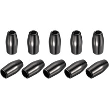 10Pcs Metal Bell Stopper, 3.7mm Conical Cord Ends Lock Rope Fastener End Stoppers for Drawstring Lanyard Backpack Bag DIY, Dark Gray