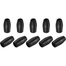 10Pcs Metal Bell Stopper, 3.7mm Conical Cord Ends Lock Rope Fastener End Stoppers for Drawstring Lanyard Backpack Bag DIY, Black