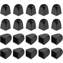 30Pcs Metal Bell Stopper, 4mm Square Cord Ends Lock Rope Fastener End Stoppers for Drawstring Lanyard Backpack Bag DIY, Black