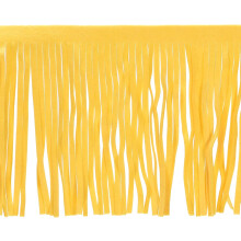 2 Yards 6 Inch PU Leather Suede Fringe Trim Double Side Leather Sewing Tassel Fringe for DIY Sewing Dress Craft Skirt Decoration, Yellow