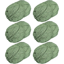Acrylic Yarn Skeins, 300g/10.58oz (6 Pack of 50g) Soft Crochet Yarns for Knitting and Crocheting Craft Project, Olive Green