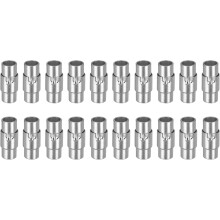 Leather Cord End Clasp, 20pc 5mm Hole Leather Clasps, Cord End Caps Closures for Jewelry Making DIY Crafts, Silver