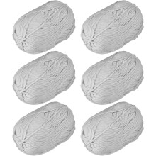 Acrylic Yarn Skeins, 300g/10.58oz (6 Pack of 50g) Soft Crochet Yarns for Knitting and Crocheting Craft Project, Grey