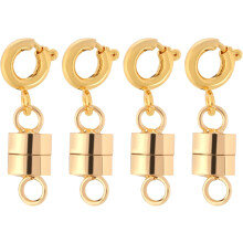 4Pcs Jewelry Clasps, Jewelry Converter Locking Closures with Clasps and Closures for Bracelet Necklace Jewelry Making (Gold)