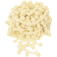 10 Yards Pom Pom Ball Fringe Trim, Ribbon Sewing Accessory DIY Crafts for Home Curtain Clothes Pillow Decoration (12mm, Apricot)