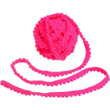 10 Yards Pom Trim Ribbon, 0.4" Wide Rose Red Pom Ball Fringe Trim Sewing Fringe Fabric Ribbon for DIY Crafts Curtain Clothes Pillow Home Decoration, 5