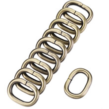 Metal Oval Ring Buckles 20x12mm for Bags Belts DIY Bronze Tone 10pcs