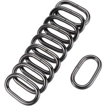 Metal Oval Ring Buckles 32x15mm for Bags Belts DIY Black 10pcs