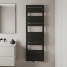 Nes Home 1600 x 500 mm Designer Towel Radiator Black Single Flat Tube