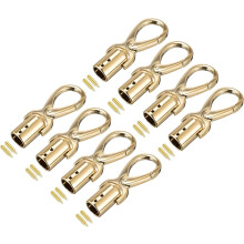 Cord End Cap, 8Pcs 12mm/0.47" End Cap Barrel Beads Terminators Cord with Screws Finding for Tassel Jewelry Making Bag Strap DIY, Gold